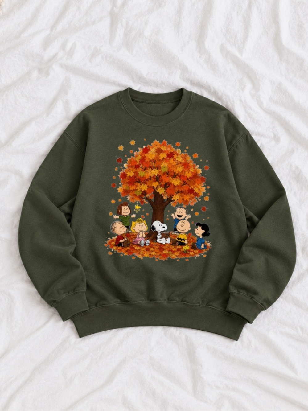 Forest Green Peanuts Fall Graphic